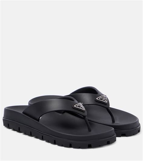 prada soft black vinyl|Soft Cage vinyl thong sandals in black .